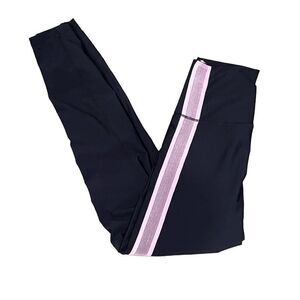 Spiritual Gangster - Pink Mesh Side Tape High Waist 7/8 Black Leggings Small